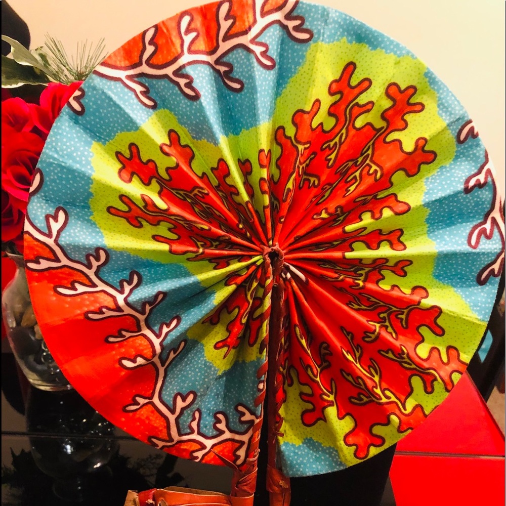 Antique Cooling Fans w/Leather Like Hand Holder